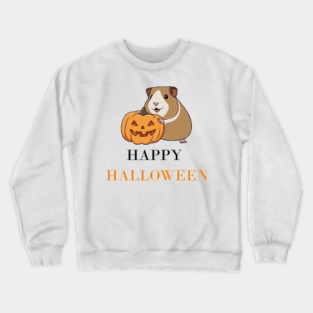 Happy Halloween Guinea Pig Crewneck Sweatshirt by Anke Wonder 